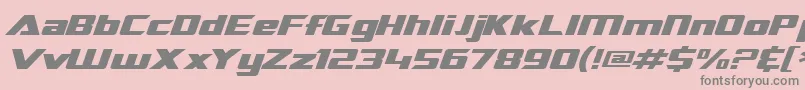 Fonte SF TransRobotics Extended Italic – fontes cinzas em um fundo rosa