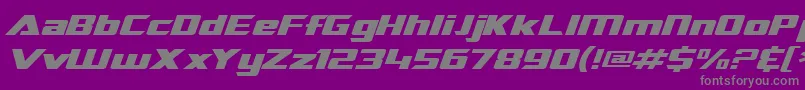 フォントSF TransRobotics Extended Italic – 紫の背景に灰色の文字