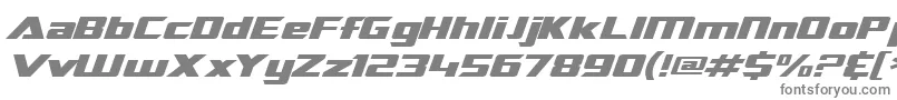 フォントSF TransRobotics Extended Italic – 白い背景に灰色の文字