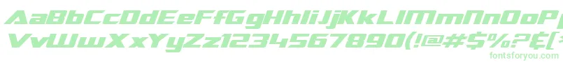 Czcionka SF TransRobotics Extended Italic – zielone czcionki na białym tle