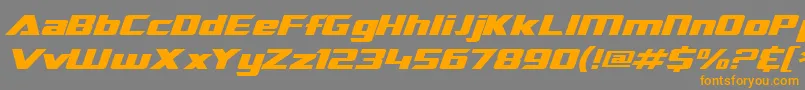 Czcionka SF TransRobotics Extended Italic – pomarańczowe czcionki na szarym tle