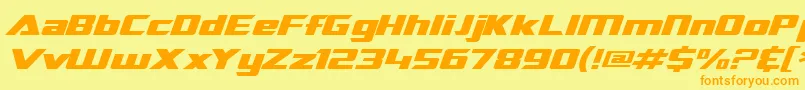 Шрифт SF TransRobotics Extended Italic – оранжевые шрифты на жёлтом фоне