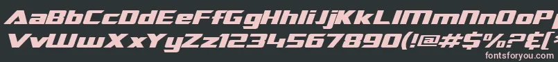 SF TransRobotics Extended Italic-fontti – vaaleanpunaiset fontit mustalla taustalla