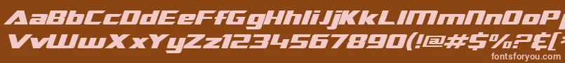 Шрифт SF TransRobotics Extended Italic – розовые шрифты на коричневом фоне