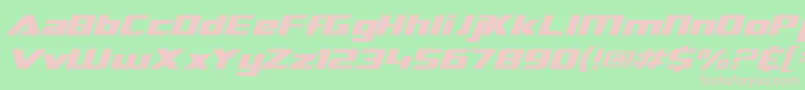 フォントSF TransRobotics Extended Italic – 緑の背景にピンクのフォント
