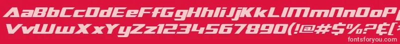 フォントSF TransRobotics Extended Italic – 赤い背景にピンクのフォント