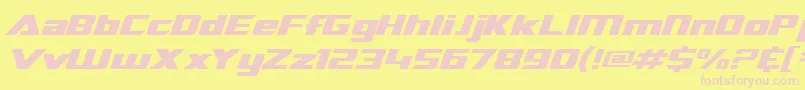 Czcionka SF TransRobotics Extended Italic – różowe czcionki na żółtym tle