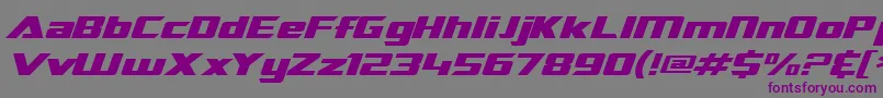 Fonte SF TransRobotics Extended Italic – fontes roxas em um fundo cinza