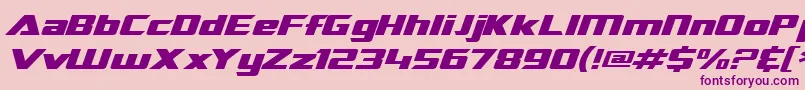 SF TransRobotics Extended Italic-fontti – violetit fontit vaaleanpunaisella taustalla