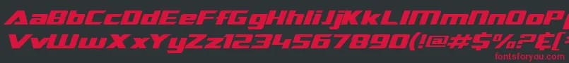SF TransRobotics Extended Italic Font – Red Fonts on Black Background