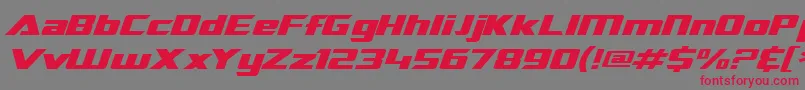 Fonte SF TransRobotics Extended Italic – fontes vermelhas em um fundo cinza