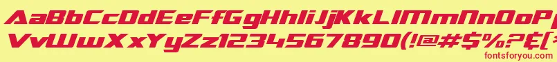 SF TransRobotics Extended Italic-Schriftart – Rote Schriften auf gelbem Hintergrund
