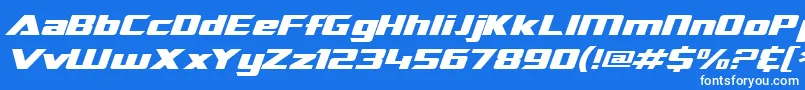 Fonte SF TransRobotics Extended Italic – fontes brancas em um fundo azul
