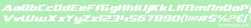SF TransRobotics Extended Italic Font – White Fonts on Green Background
