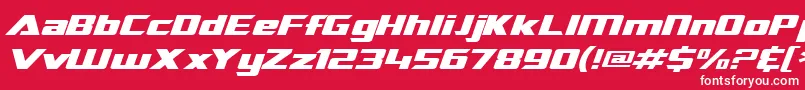 Шрифт SF TransRobotics Extended Italic – белые шрифты на красном фоне