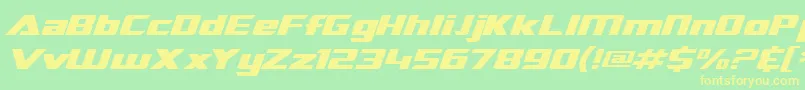 SF TransRobotics Extended Italic Font – Yellow Fonts on Green Background
