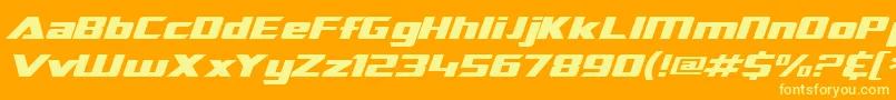Шрифт SF TransRobotics Extended Italic – жёлтые шрифты на оранжевом фоне