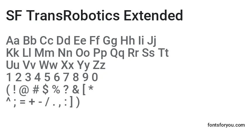 A fonte SF TransRobotics Extended (140521) – alfabeto, números, caracteres especiais