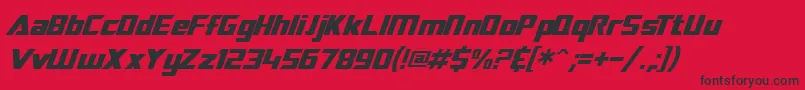 SF TransRobotics Italic Font – Black Fonts on Red Background