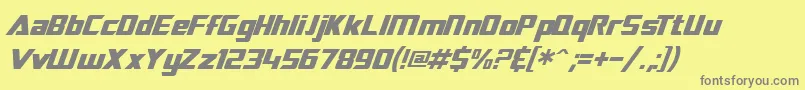 SF TransRobotics Italic-Schriftart – Graue Schriften auf gelbem Hintergrund