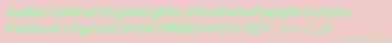 フォントSF TransRobotics Italic – ピンクの背景に緑の文字