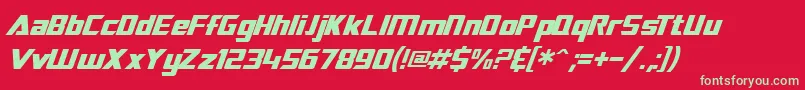 SF TransRobotics Italic Font – Green Fonts on Red Background