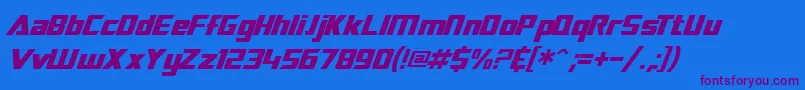 Шрифт SF TransRobotics Italic – фиолетовые шрифты на синем фоне
