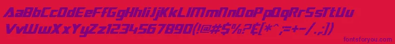 fuente SF TransRobotics Italic – Fuentes Moradas Sobre Fondo Rojo