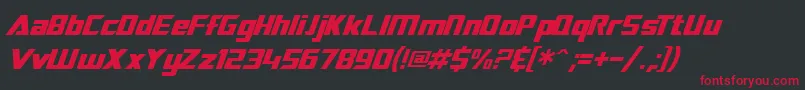 SF TransRobotics Italic Font – Red Fonts on Black Background