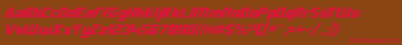 SF TransRobotics Italic-Schriftart – Rote Schriften auf braunem Hintergrund