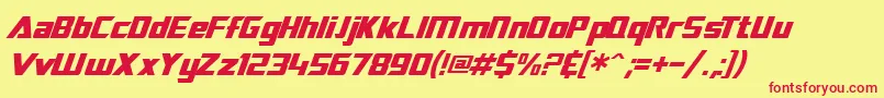 SF TransRobotics Italic Font – Red Fonts on Yellow Background