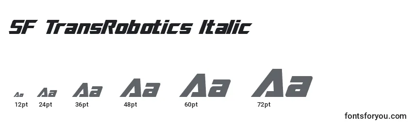Размеры шрифта SF TransRobotics Italic