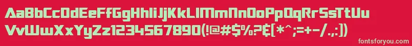 SF TransRobotics Font – Green Fonts on Red Background