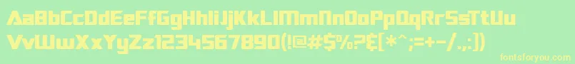 SF TransRobotics-fontti – keltaiset fontit vihreällä taustalla