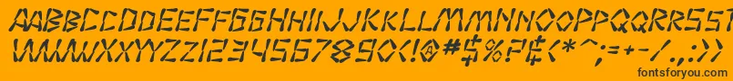 Fonte SF Wasabi Bold Italic – fontes pretas em um fundo laranja