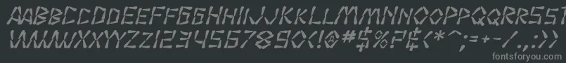 Więcej informacji o czcionce SF Wasabi Bold Italic Czcionka SF Wasabi Bold Italic – szare czcionki na czarnym tle