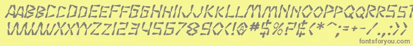 fuente SF Wasabi Bold Italic – Fuentes Grises Sobre Fondo Amarillo