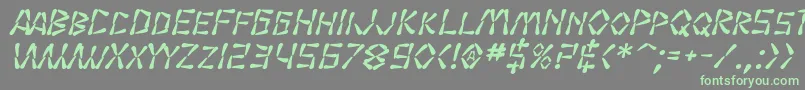 Fonte SF Wasabi Bold Italic – fontes verdes em um fundo cinza