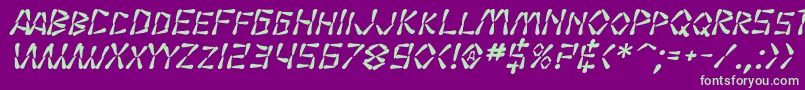 SF Wasabi Bold Italic Font – Green Fonts on Purple Background