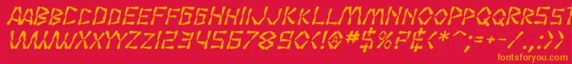 fuente SF Wasabi Bold Italic – Fuentes Naranjas Sobre Fondo Rojo