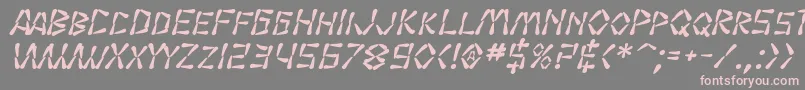 SF Wasabi Bold Italic-Schriftart – Rosa Schriften auf grauem Hintergrund