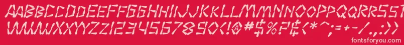 fuente SF Wasabi Bold Italic – Fuentes Rosadas Sobre Fondo Rojo
