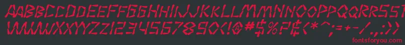 Шрифт SF Wasabi Bold Italic – красные шрифты на чёрном фоне