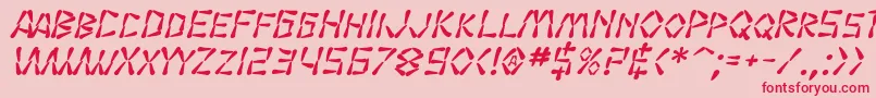 SF Wasabi Bold Italic Font – Red Fonts on Pink Background
