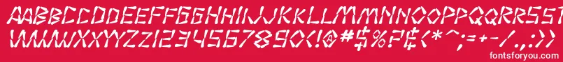 SF Wasabi Bold Italic Font – White Fonts on Red Background