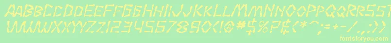 SF Wasabi Bold Italic Font – Yellow Fonts on Green Background