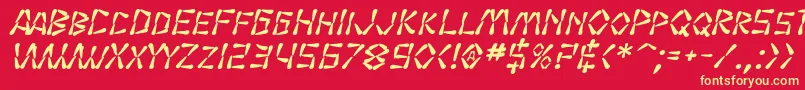 SF Wasabi Bold Italic Font – Yellow Fonts on Red Background