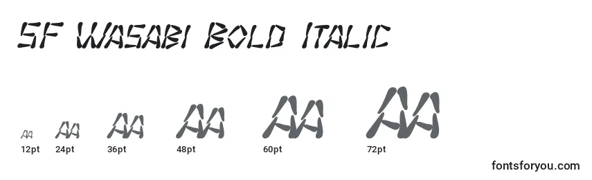 Tamaños de fuente SF Wasabi Bold Italic