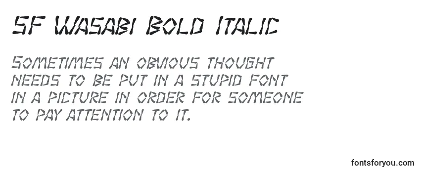 SF Wasabi Bold Italic -fontin tarkastelu
