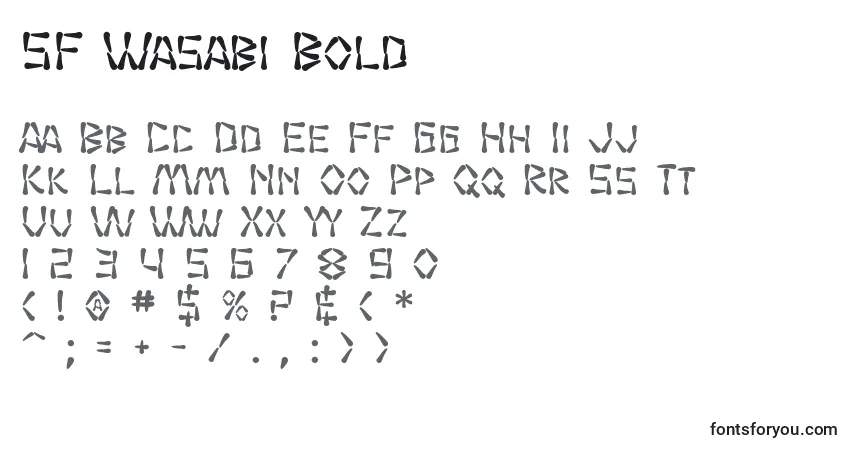 Шрифт SF Wasabi Bold – алфавит, цифры, специальные символы